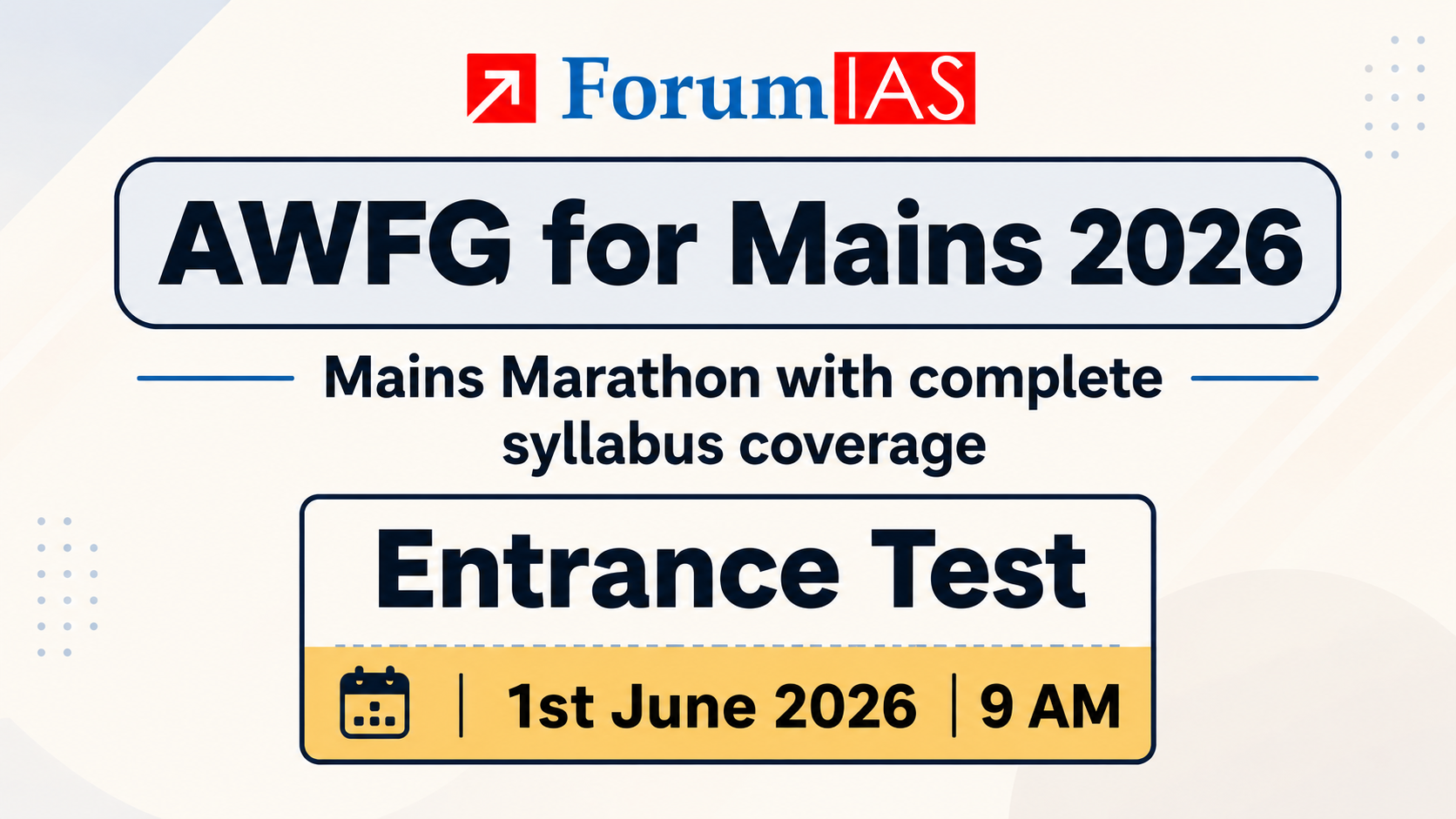 AWFG 2026 Entrance Test